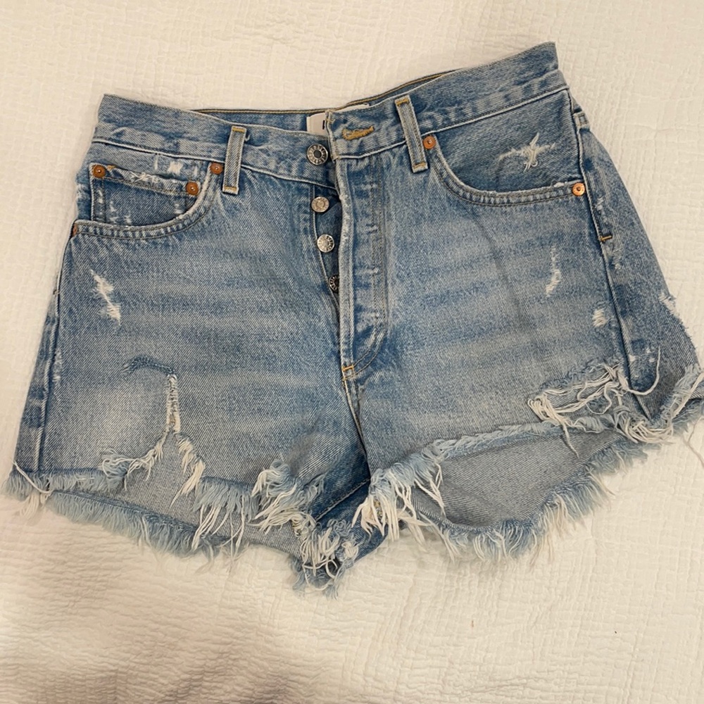 AGOLDE Cutoff Denim Shorts